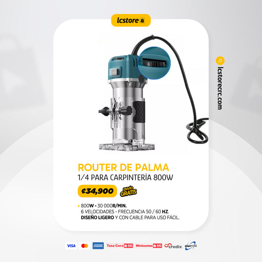 Router de Palma de 1/4 para Carpintería de 800W
