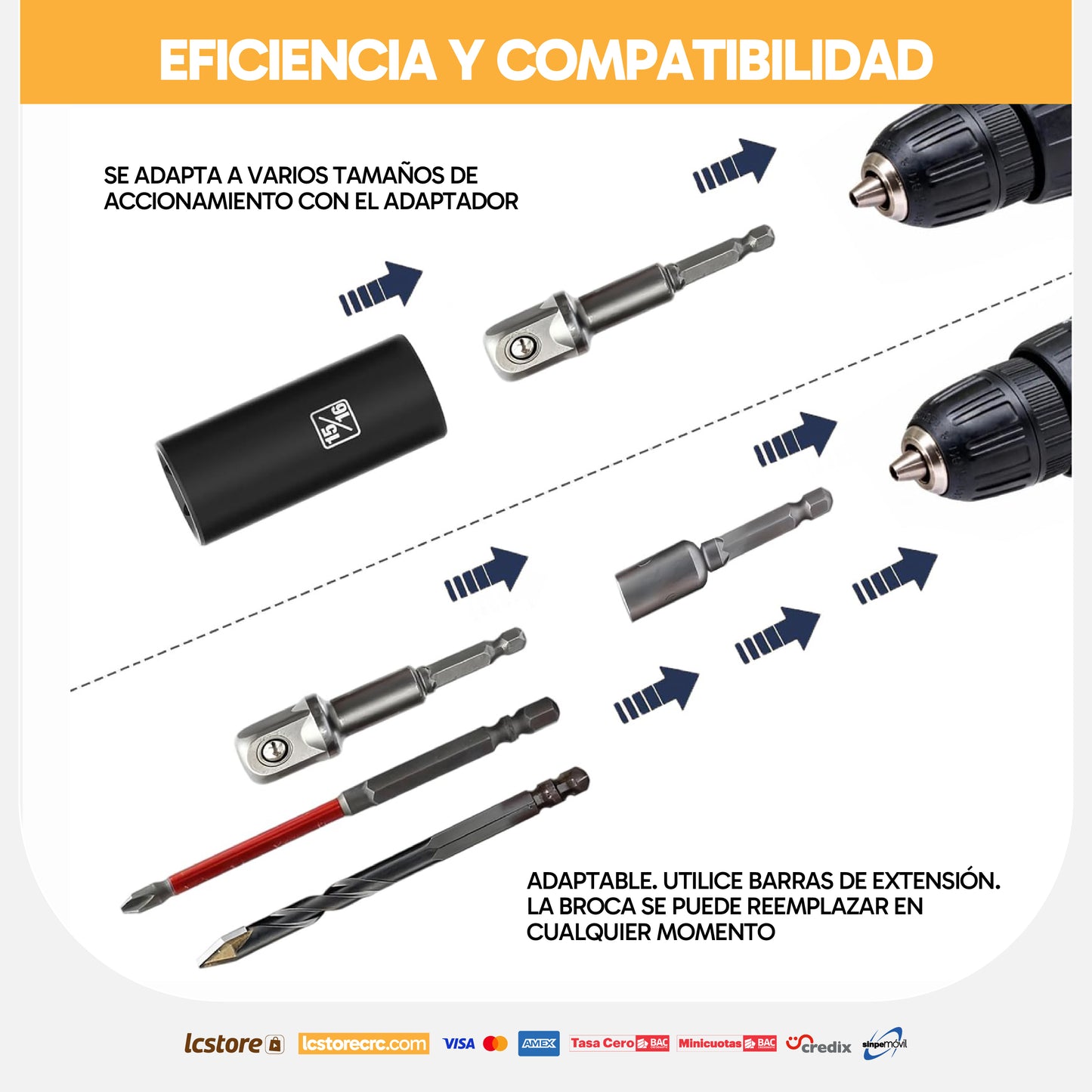 Set de 10 Brocas Multimaterial y Puntas de Impacto S2