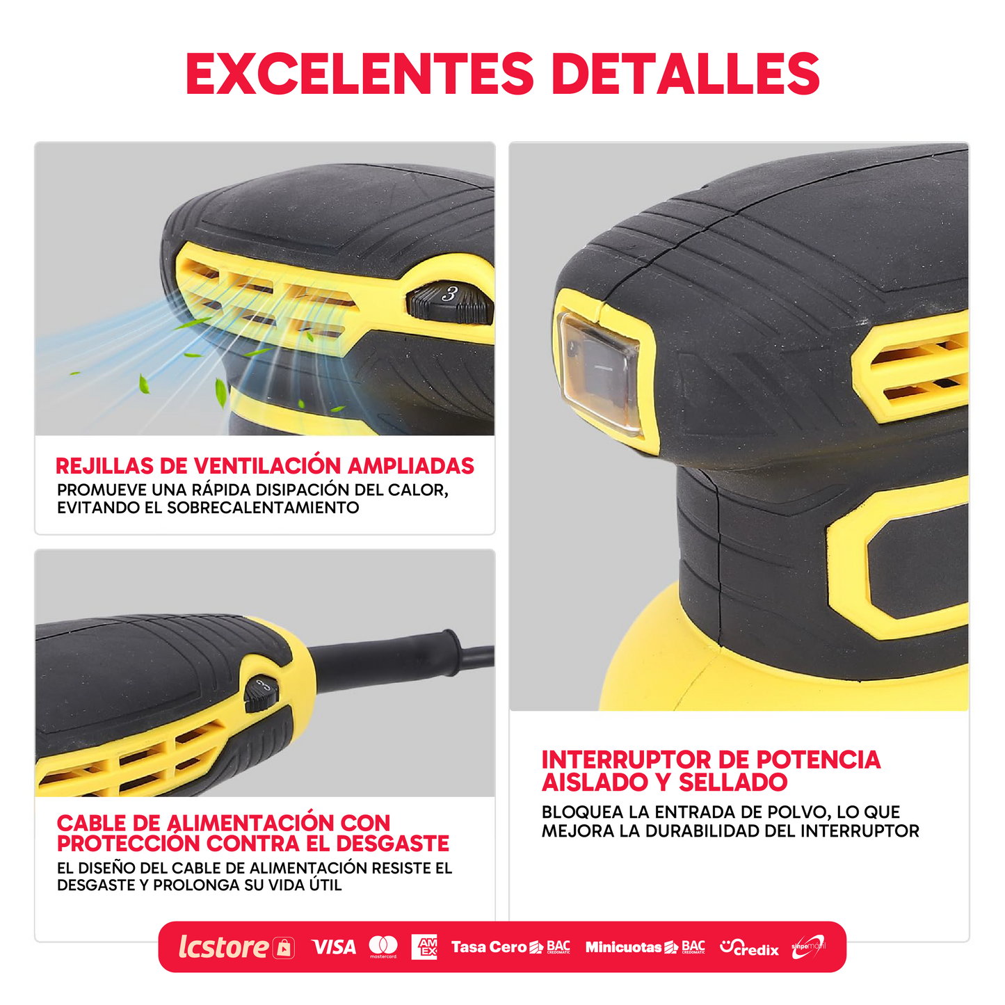 Lijadora y Pulidora Orbital Profesional TD-125 (5 Pulgadas)