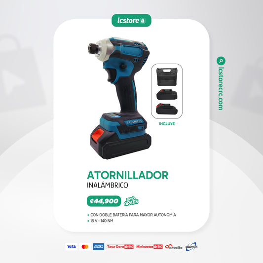 Atornillador Inalámbrico de 18V con 2 Baterías