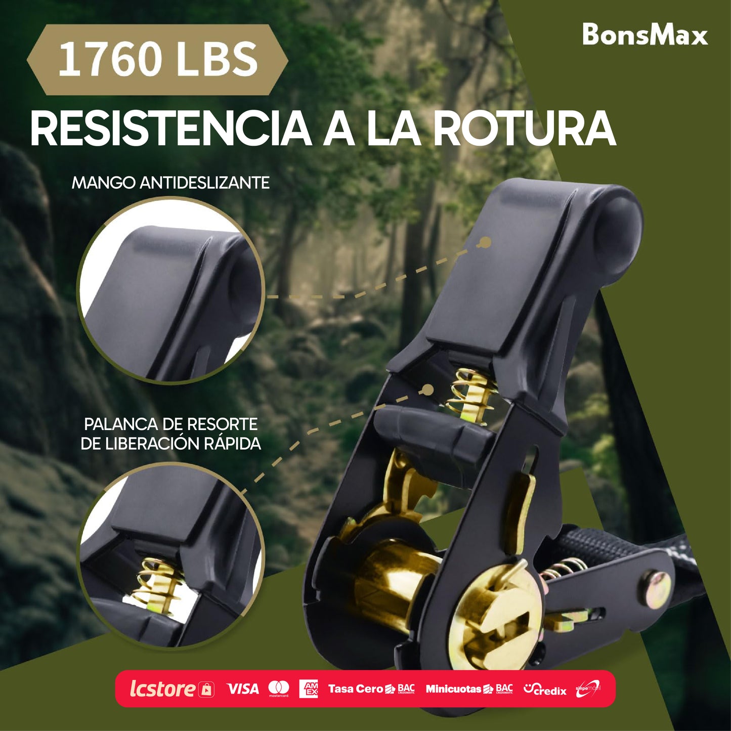 Kit de Correas de Ratchet para Carga (Kit de Amortiguación y Sujeción)