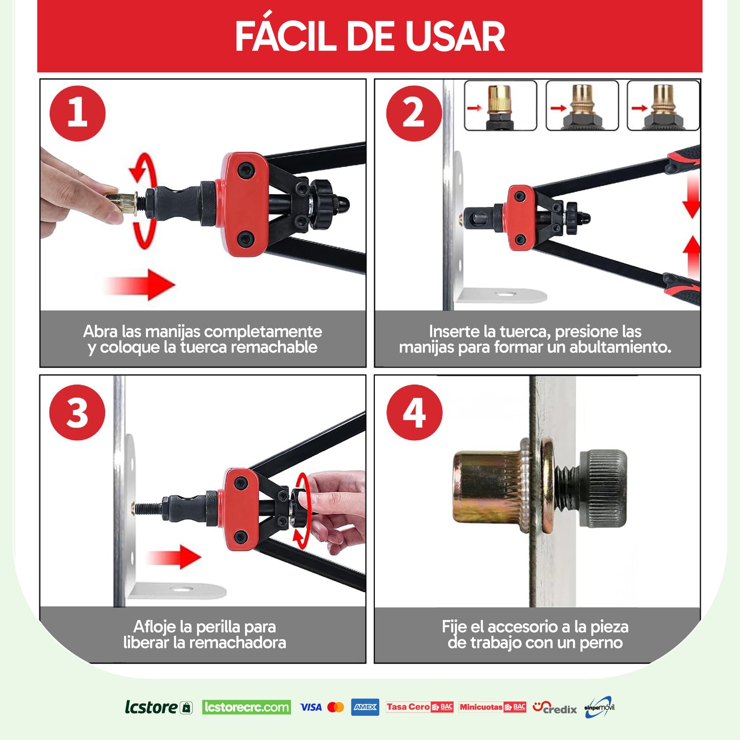 Kit Profesional de Remachadora de Tuercas con Estuche (M3 a M10)