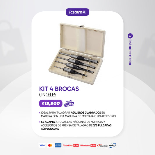 Kit de 4 brocas cinceles