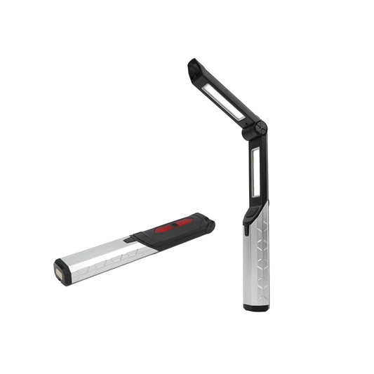 Pack de 2 Luces de Trabajo LED Recargables – 4 Modos, Luz de Emergencia Roja, Banco de Energía y Base Magnética