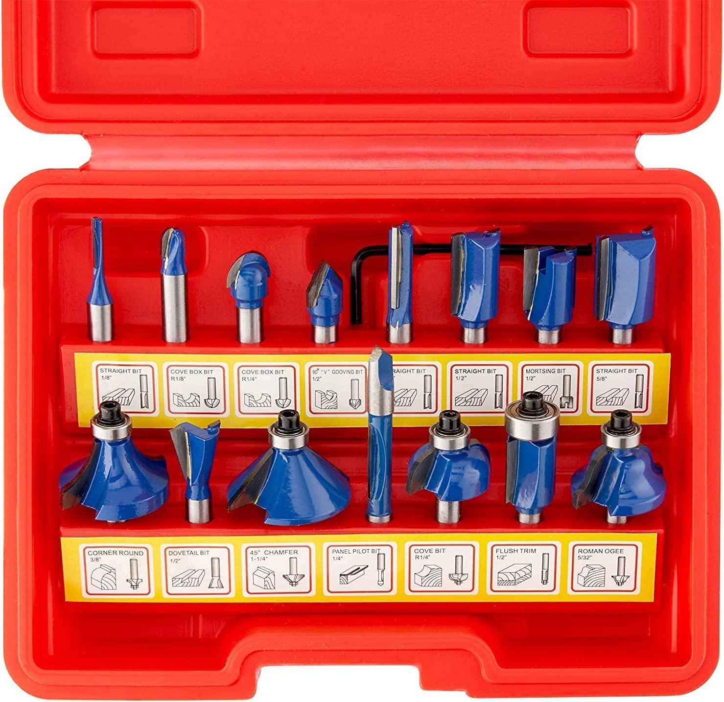 Fresas Planas Router Kit de 15 Fresas Router de 1/4 – LC Store