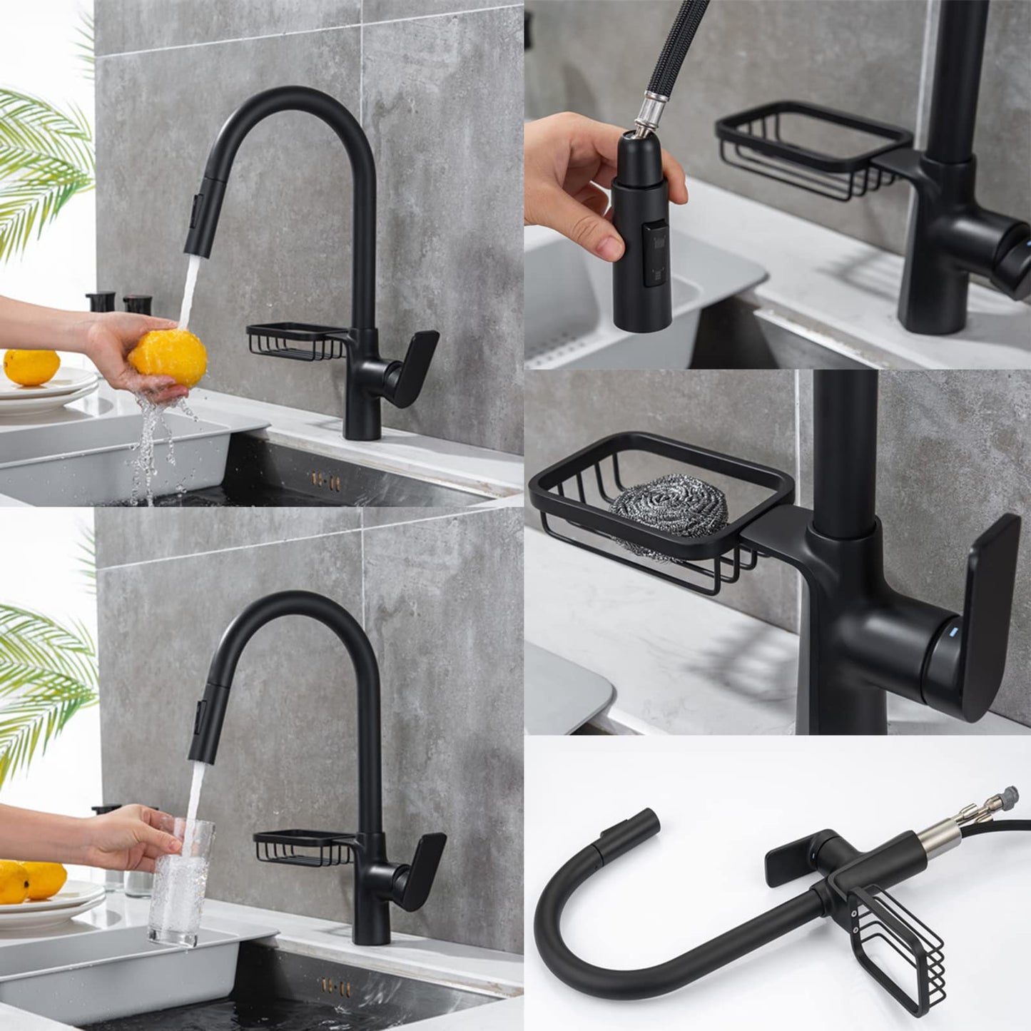 Grifo de Cocina con Rociador Extraíble 2 Modos de Salida de Agua