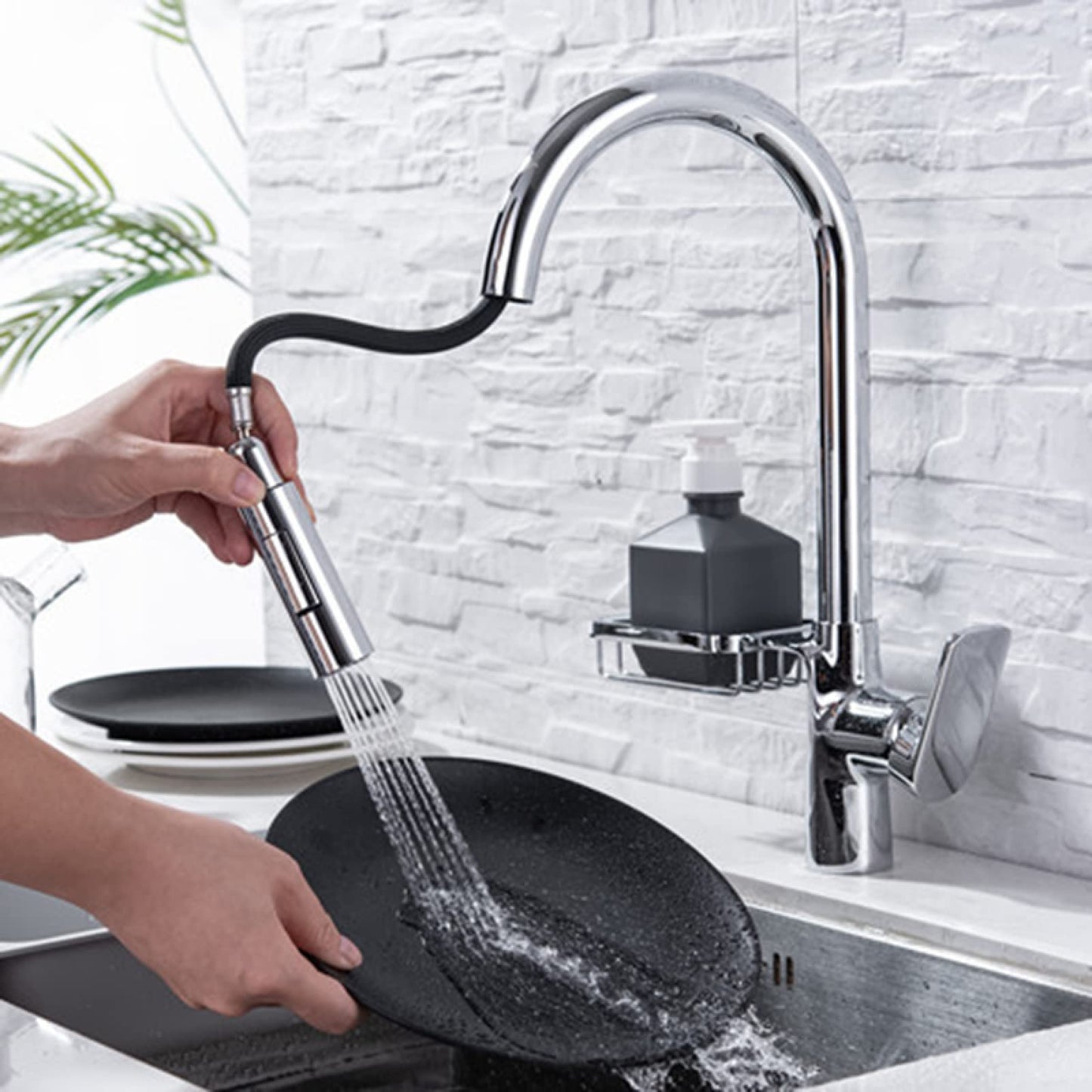 Grifo de Cocina con Rociador Extraíble 2 Modos de Salida de Agua