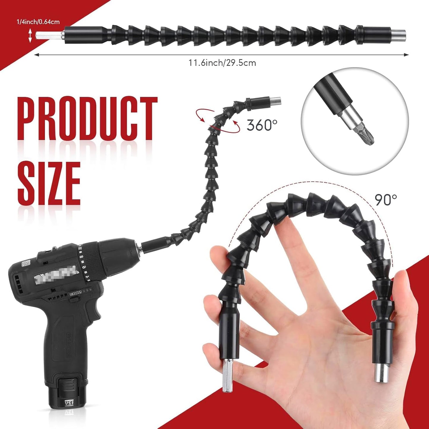 Juego de 14 Piezas de Extensión de Broca Flexible