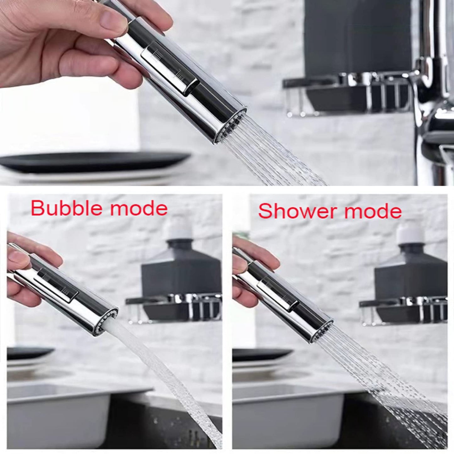 Grifo de Cocina con Rociador Extraíble 2 Modos de Salida de Agua