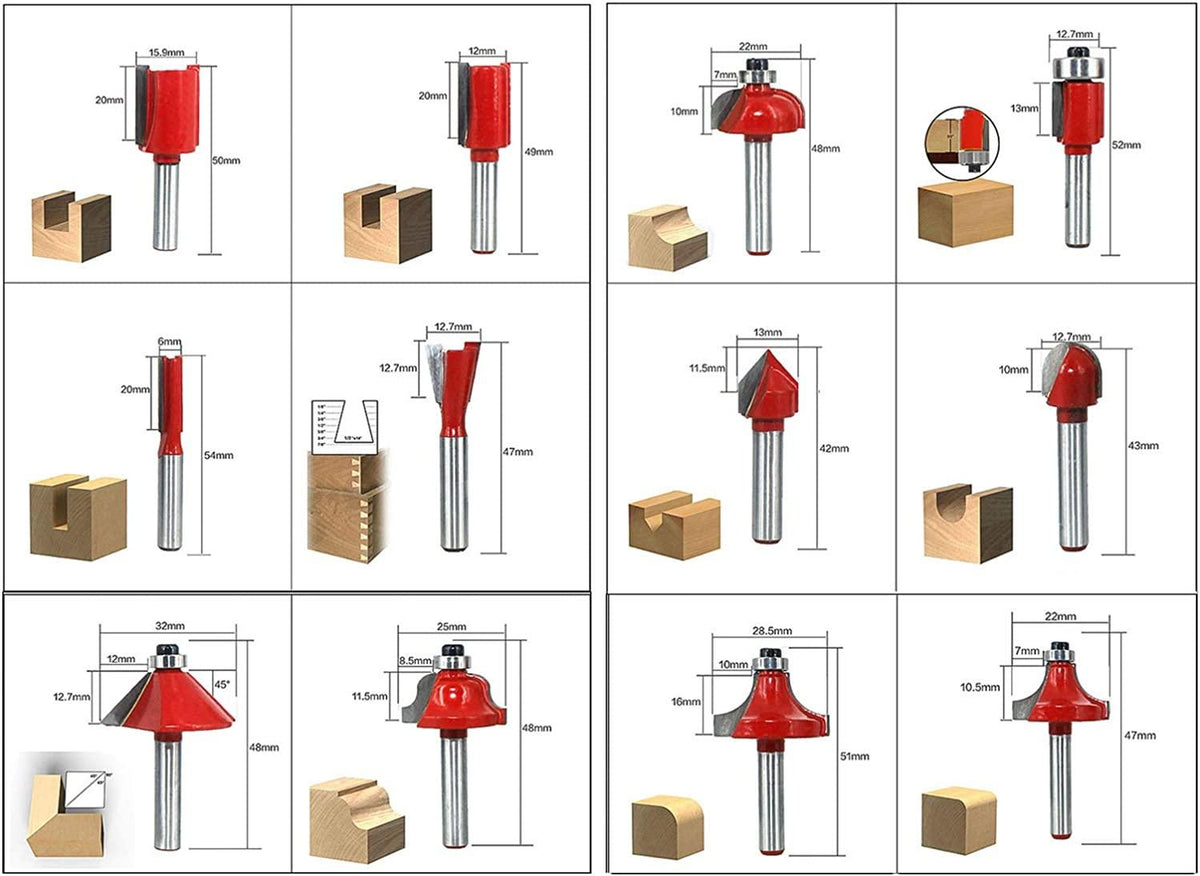 Friesen Router Kit de 15 Fresas Router de 1/4 – LC Store
