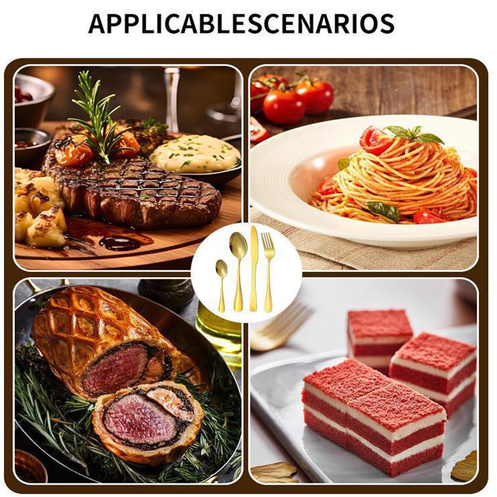 Juego de Cubiertos Elegantes de Acero Inoxidable de 24 Piezas con Soporte Organizador
