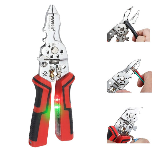 Alicate Pelacables Multifuncional 16 en 1 con Probador de Voltaje