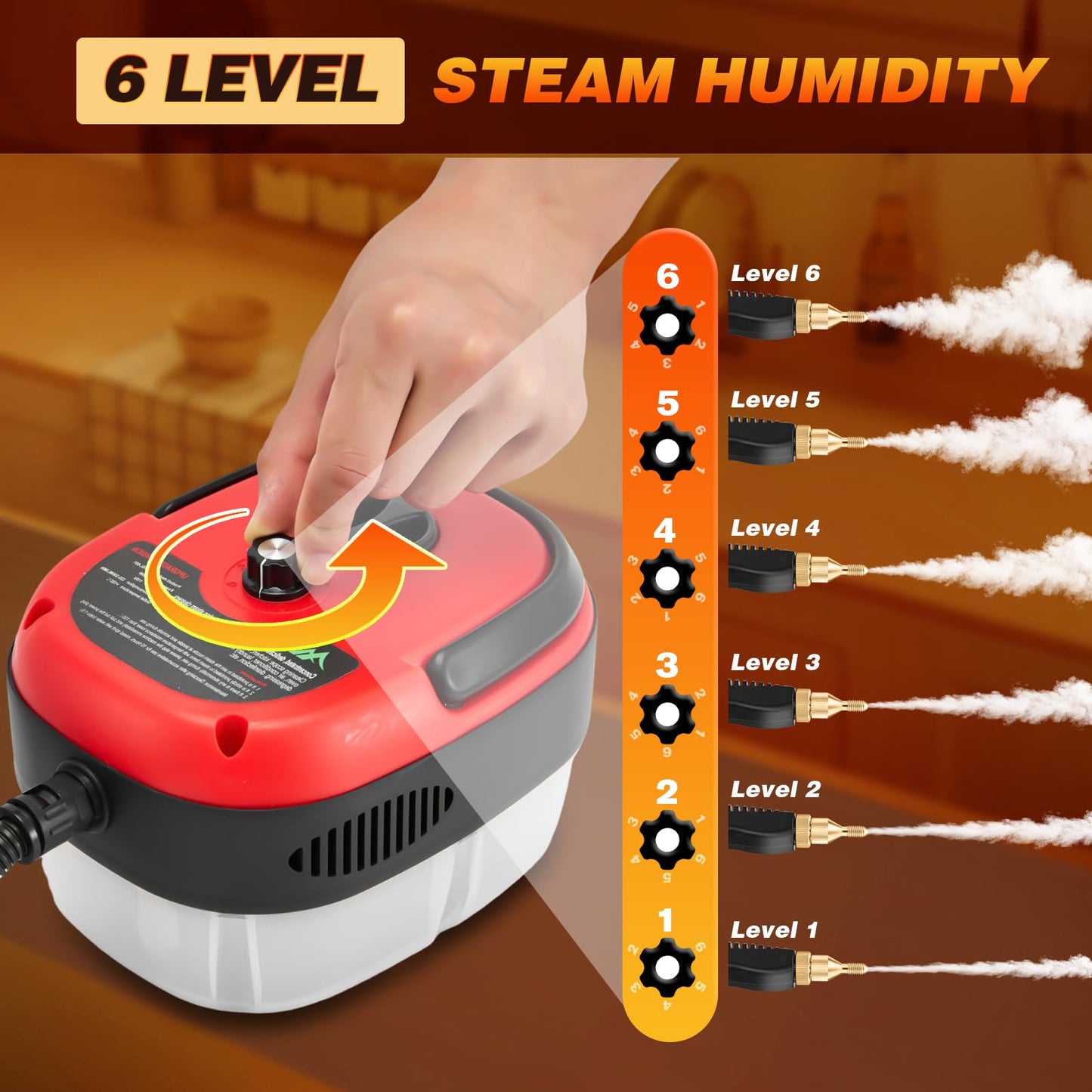 Limpiador de Vapor 2500W - 1.2 Litros con accesorios