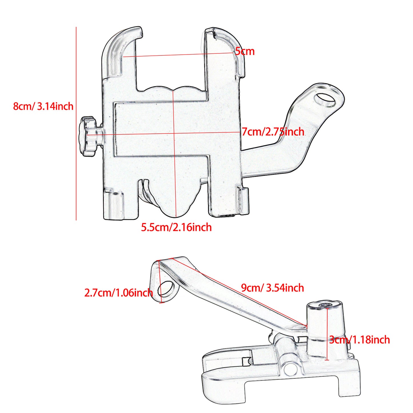 Soporte Metálico para Celular en Espejo Retrovisor de Motocicleta y Scooter
