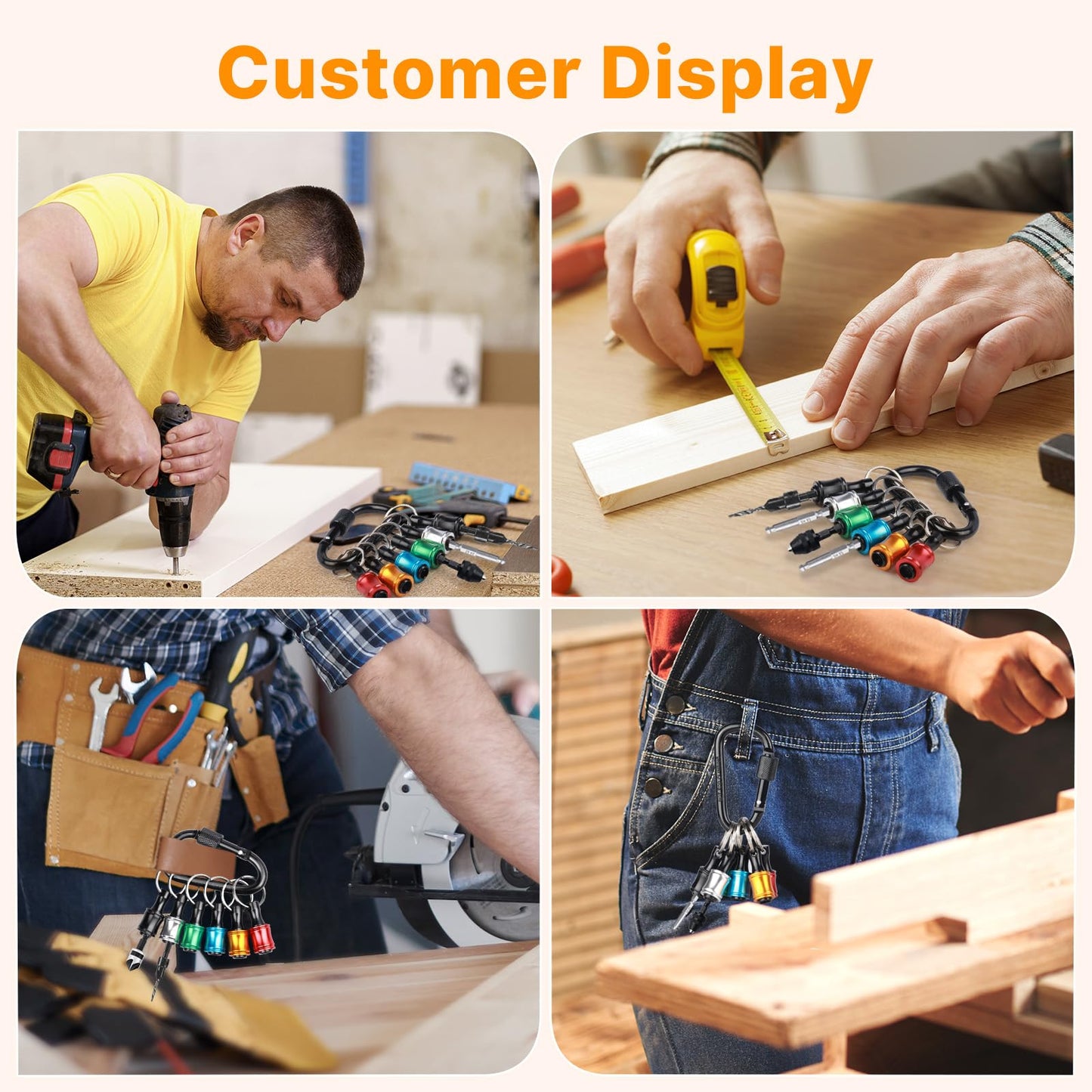 Pack de 3 Porta Brocas Hexagonales 1/4" – Liberación Rápida