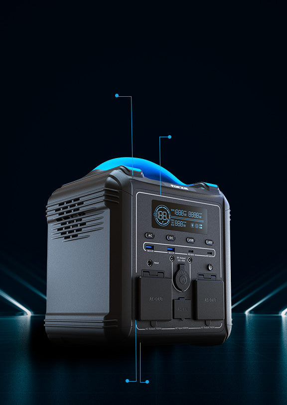 Generador Eléctrico Portátil Forza Titan FPP-T700 – 700W | Estación de Energía con Batería LMFP