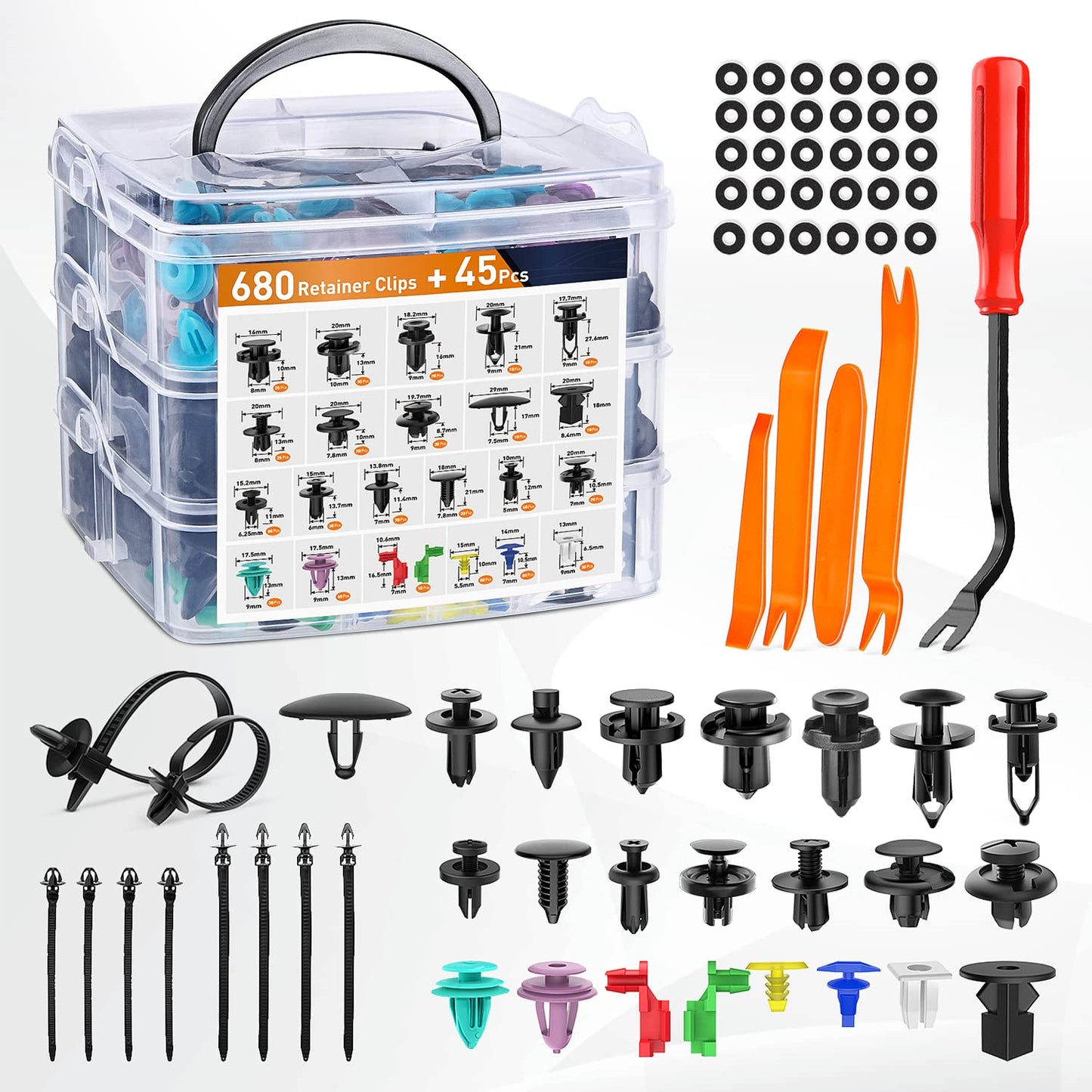 Set de Grapas Automotrices Universales y Herramientas (680 Clips)