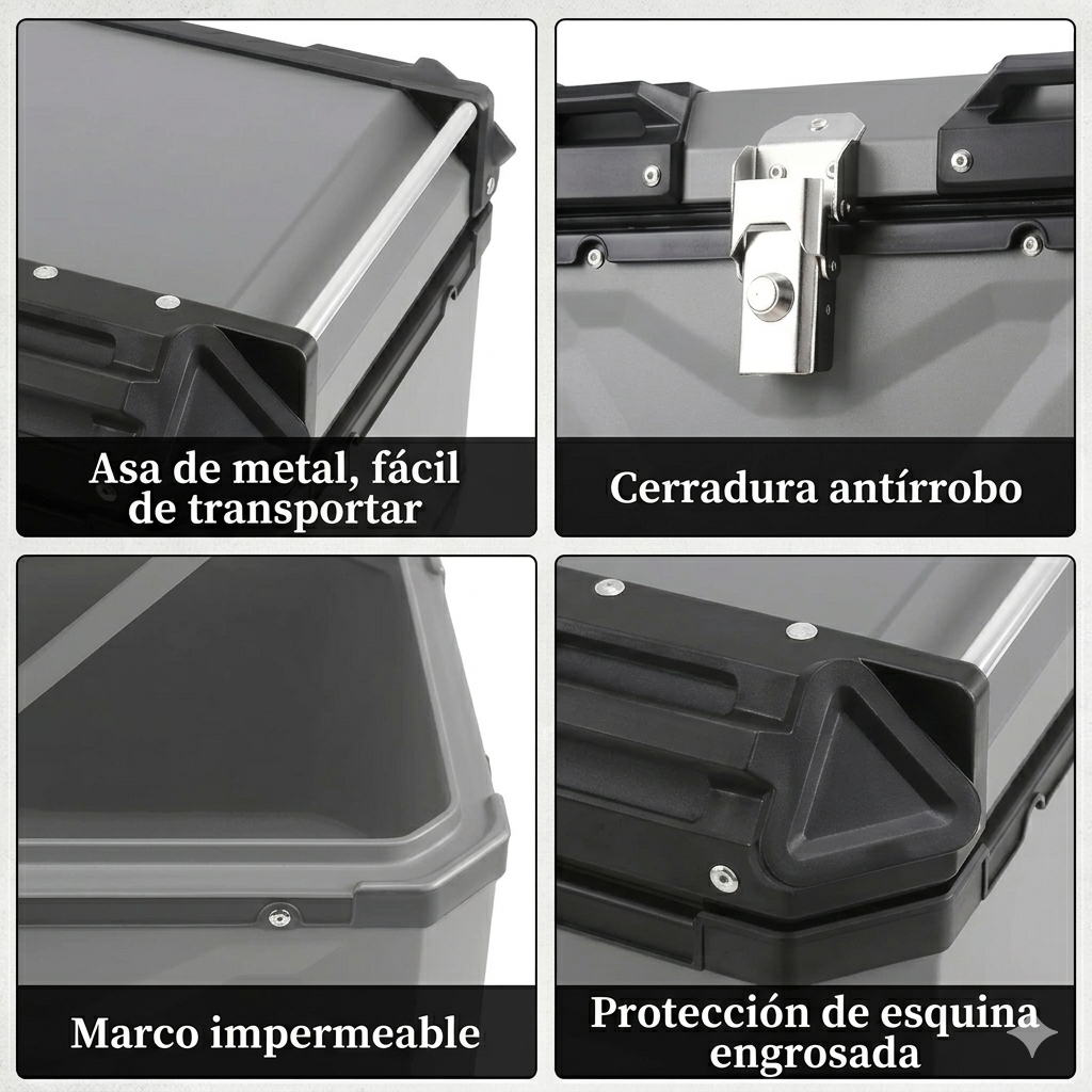 Cajón de Aluminio Premium para Motocicleta (100 Litros)