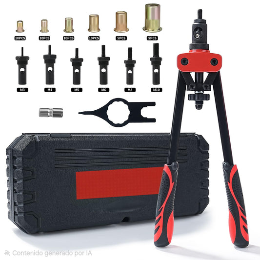 Kit Profesional de Remachadora de Tuercas con Estuche (M3 a M10)