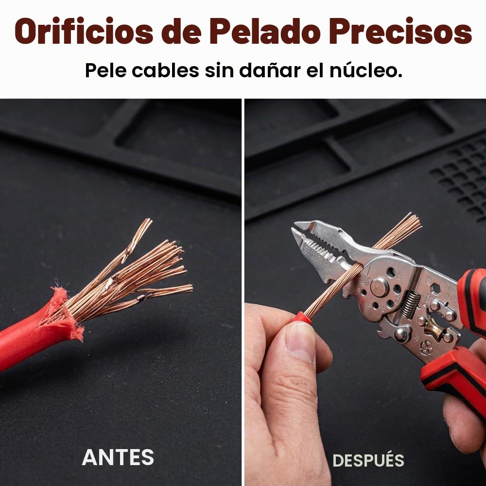 Alicate Pelacables Multifuncional 16 en 1 con Probador de Voltaje
