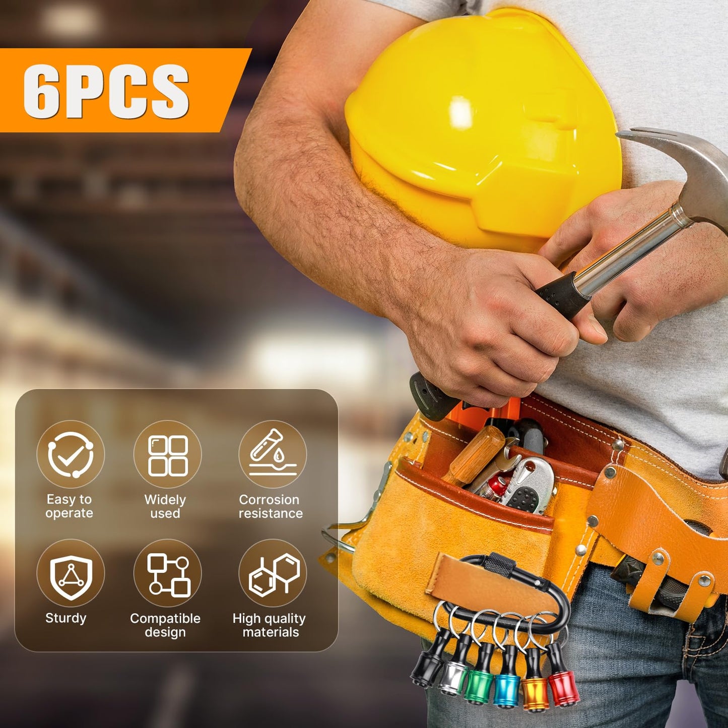 Pack de 3 Porta Brocas Hexagonales 1/4" – Liberación Rápida