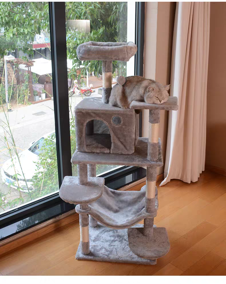 Árbol rascador multinivel para gatos de 140 cm