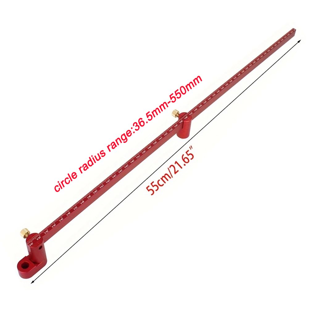 Compás trazador y Guía para Corte Círcular en Madera (55 cm / Radio 36.5 mm - 550 mm)