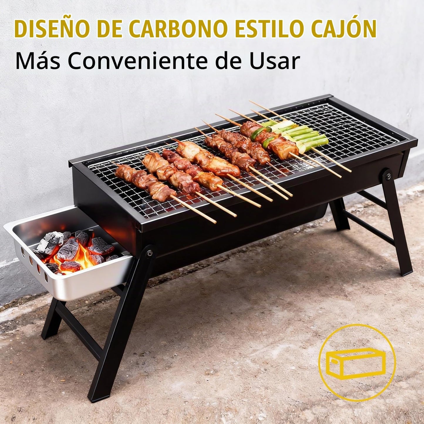 Parrilla BBQ Portátil Plegable de Carbón para Aire Libre