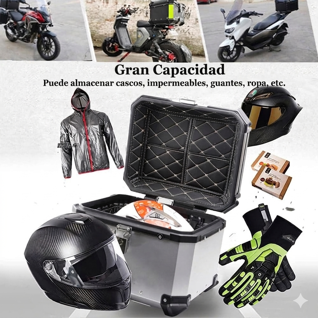Cajón de Aluminio Premium para Motocicleta (100 Litros)