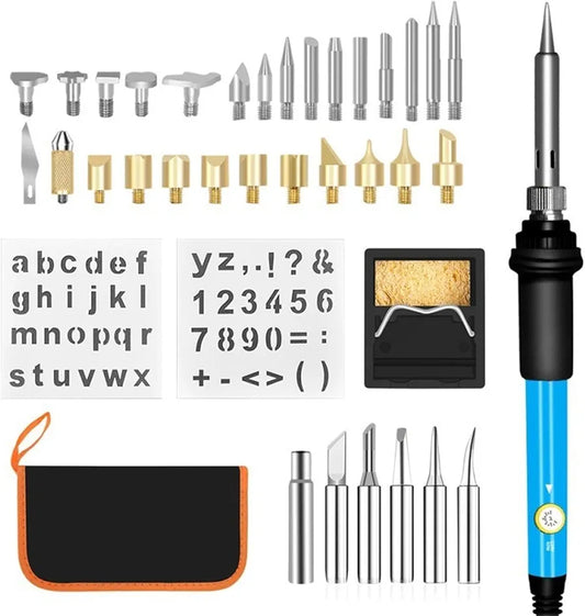 Kit de Pirograbado Profesional de 37 Piezas – Herramienta para Madera y Cuero
