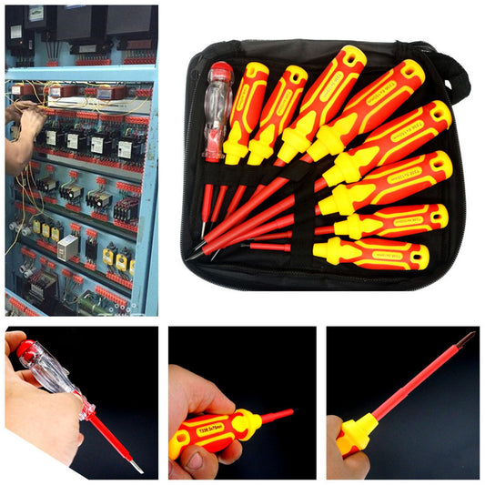Juego de Destornilladores Aislados para Electricista de Alta Precisión (9 Piezas)