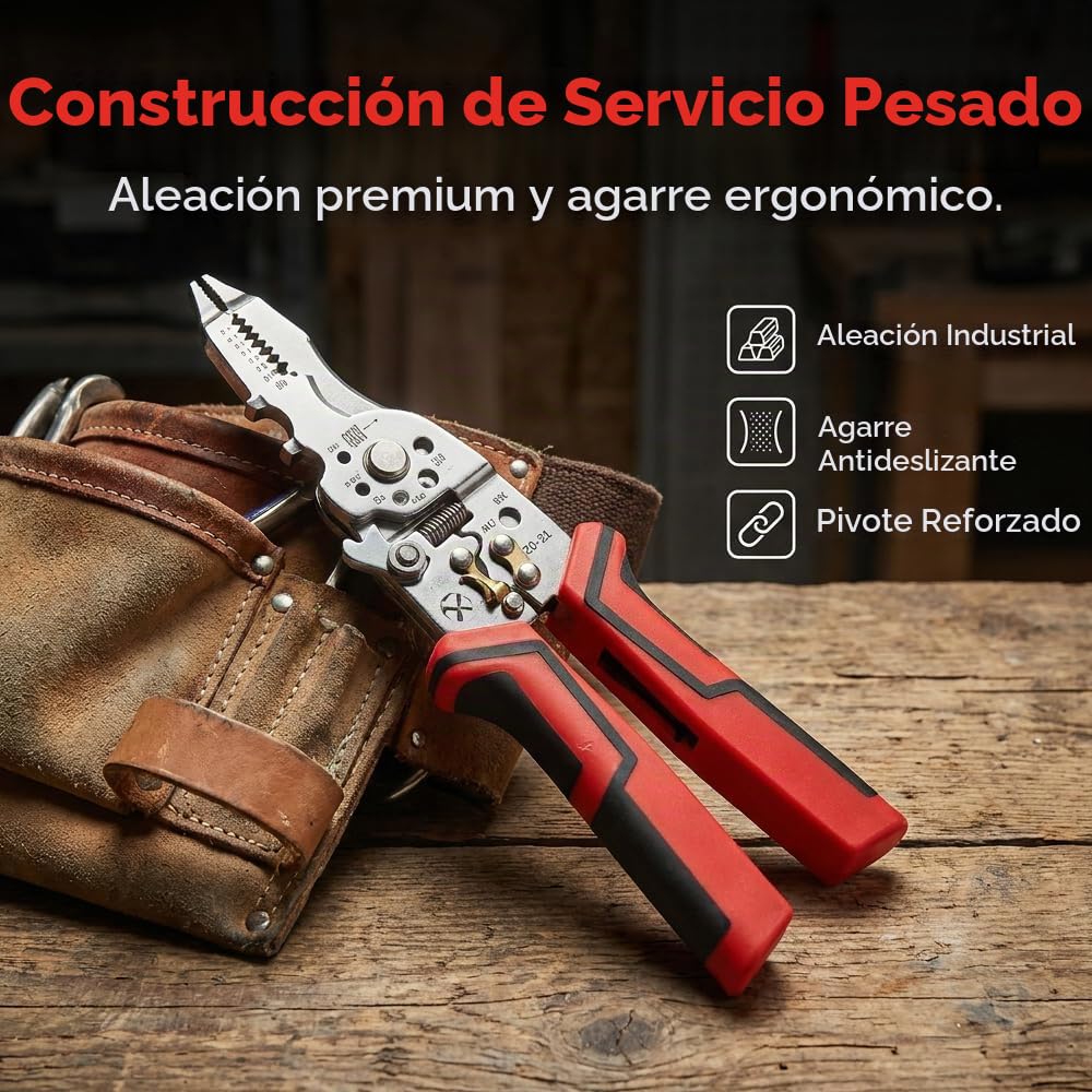Alicate Pelacables Multifuncional 16 en 1 con Probador de Voltaje