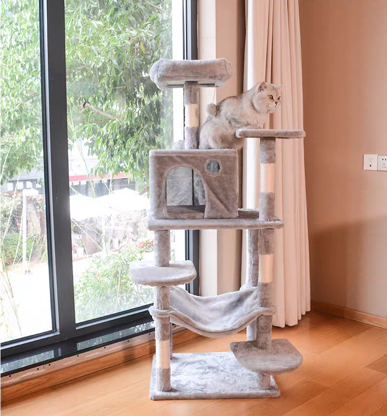 Árbol rascador multinivel para gatos de 140 cm