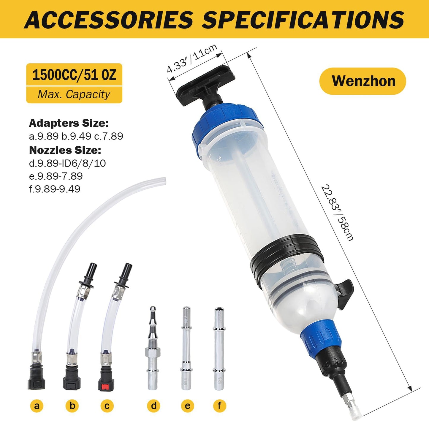 Extractor y Inyector de Fluidos Automotriz Gran Capacidad (1500 cc / 1.5 Litros)