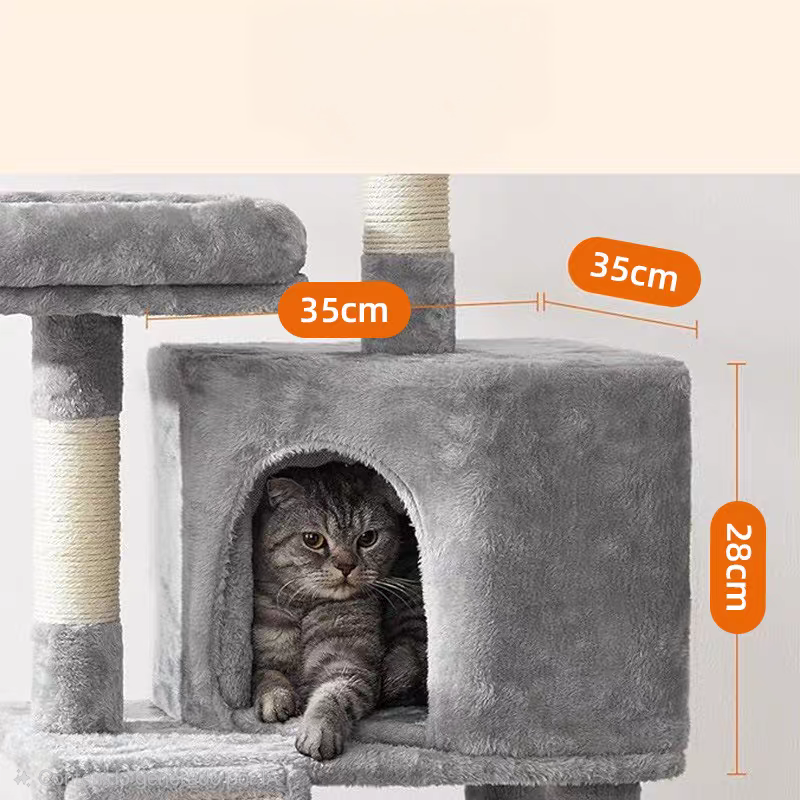 Árbol Rascador para Gatos Multinivel con Rampa de 115 cm