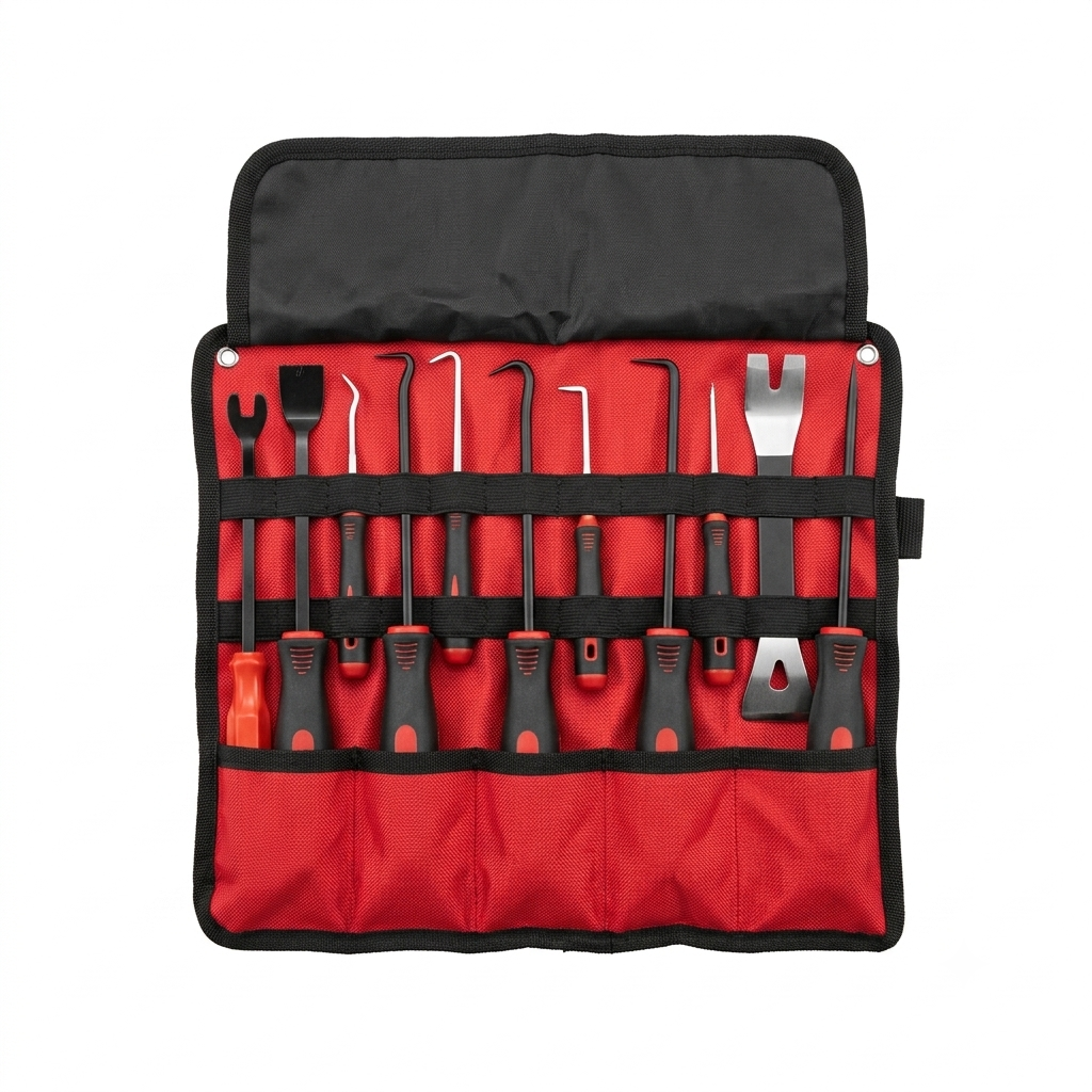 Juego de Ganchos, Raspadores y Extractor de Clips Mecánico de 11 Piezas