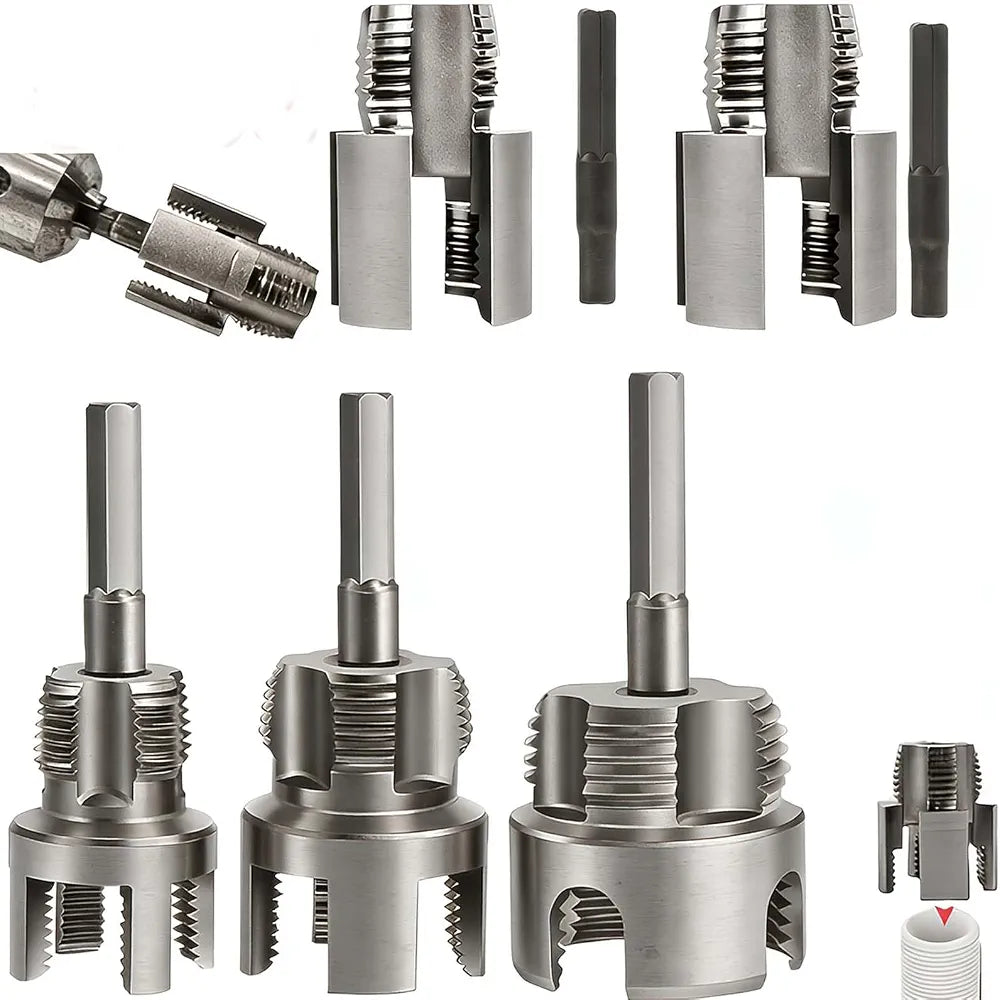 Set Extractor de Tubos y Tornillos Dañados de Doble Cabezal (5 Piezas)