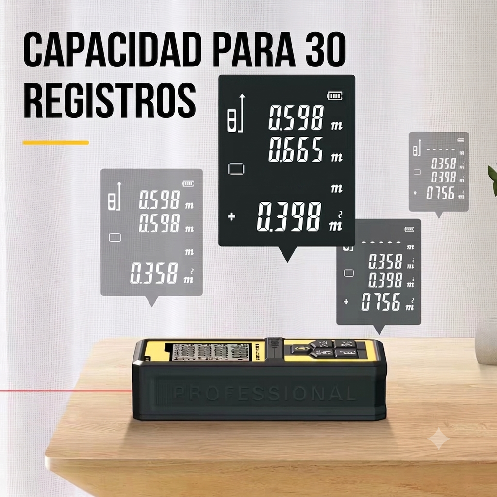 Medidor de Distancia Láser Digital Profesional (50 Metros)