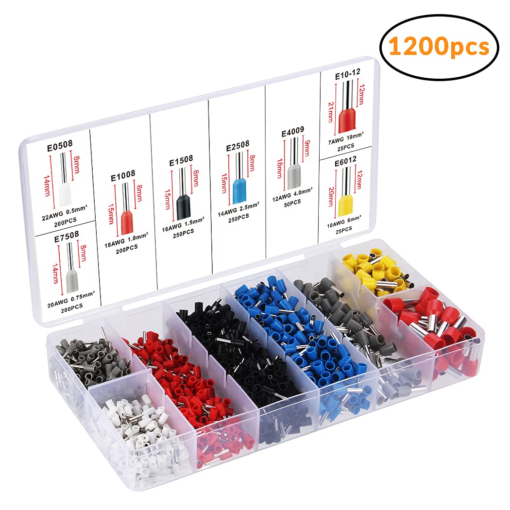 Kit de Herramientas de Crimpado de Alambre con 1200 Terminales