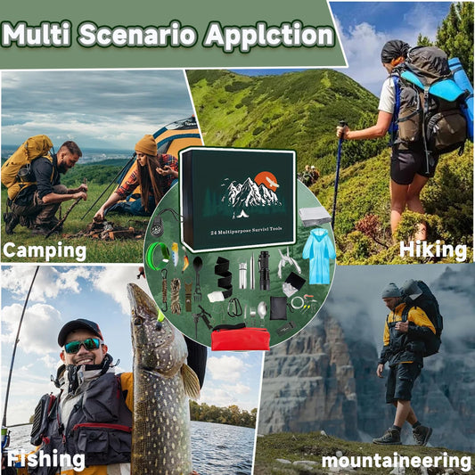 Kit de Supervivencia y Camping 24 en 1