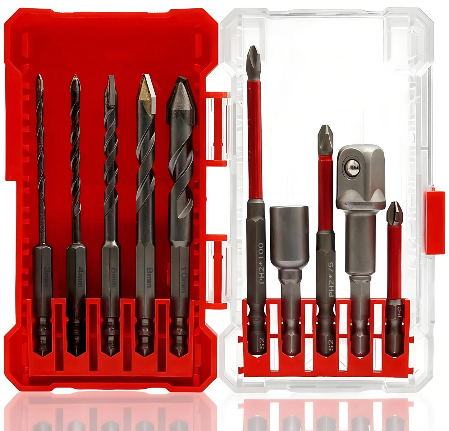 Set de 10 Brocas Multimaterial y Puntas de Impacto S2