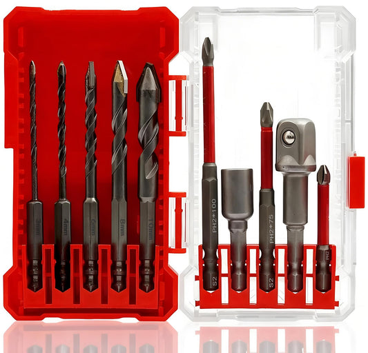 Set de 10 Brocas Multimaterial y Puntas de Impacto S2