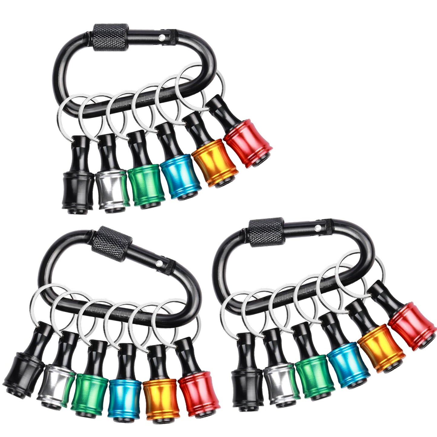 Pack de 3 Porta Brocas Hexagonales 1/4" – Liberación Rápida