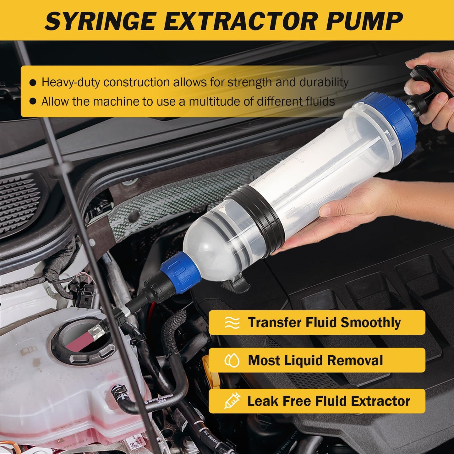 Extractor y Inyector de Fluidos Automotriz Gran Capacidad (1500 cc / 1.5 Litros)