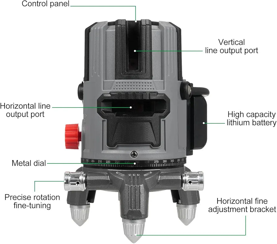 Nivel Láser Nanwei de 2 Líneas 520NM – Luz Verde Profesional, Autonivelante y Resistente