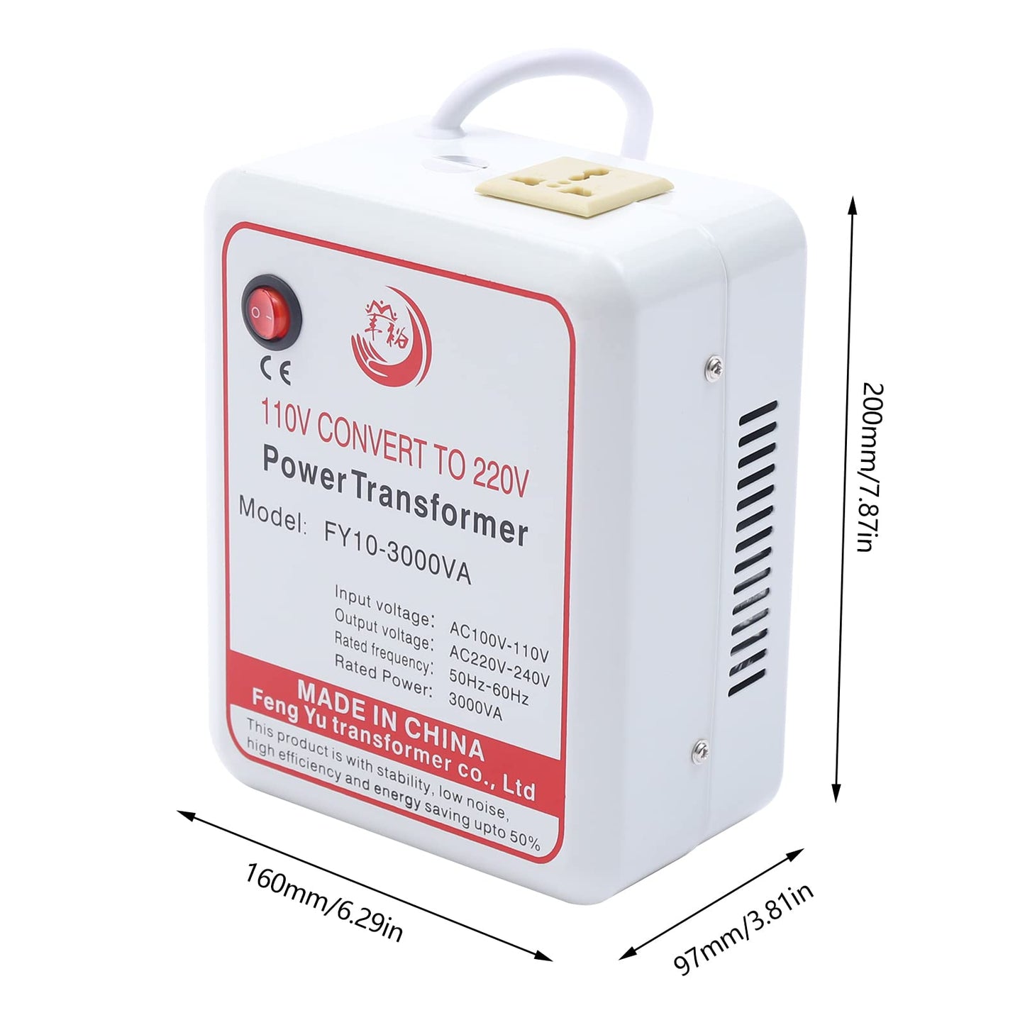 Convertidor / Transformador de Voltaje 3000W — 110V a 220V