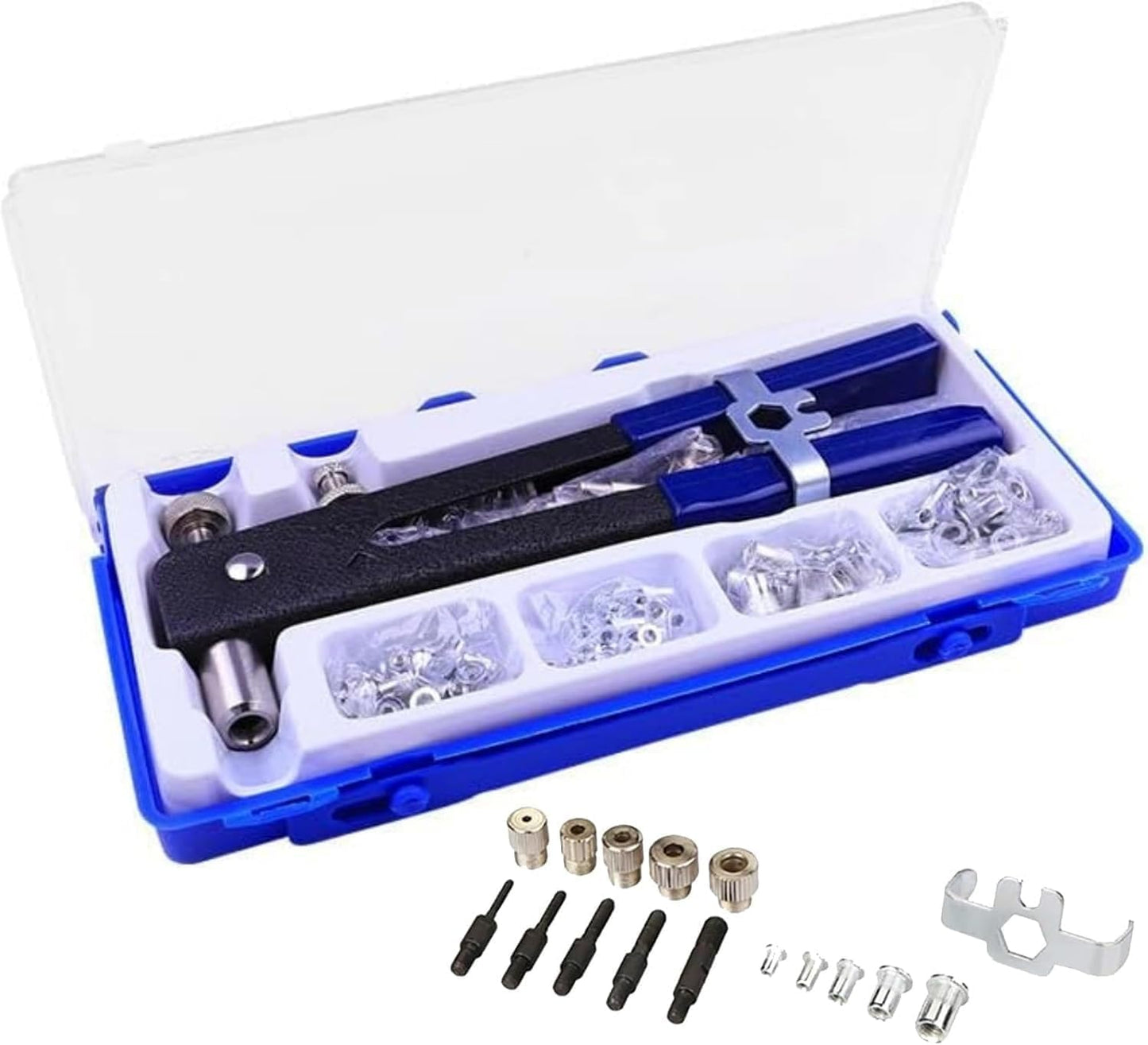 Remachadora Manual con 86 Piezas – Tuercas Remachables M3 a M8