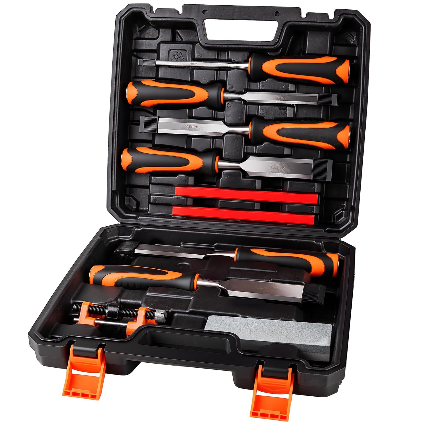 Kit Profesional de 6 Cinceles para Madera + Guía de Afilado