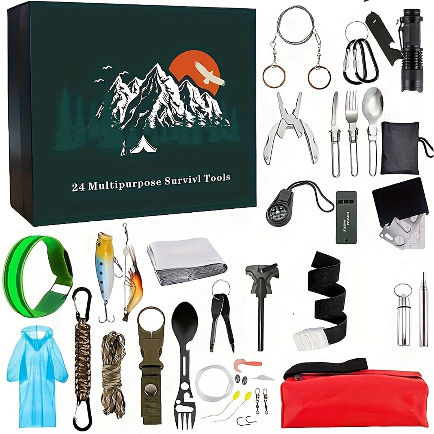 Kit de Supervivencia y Camping 24 en 1
