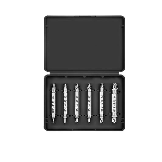 Kit de Extractor de Tornillos y Pernos – 6 Piezas de Acero HSS